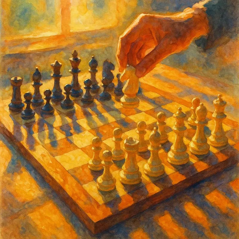 INTJ personality type INTJ personality type — a chess board mid-game in golden afternoon light