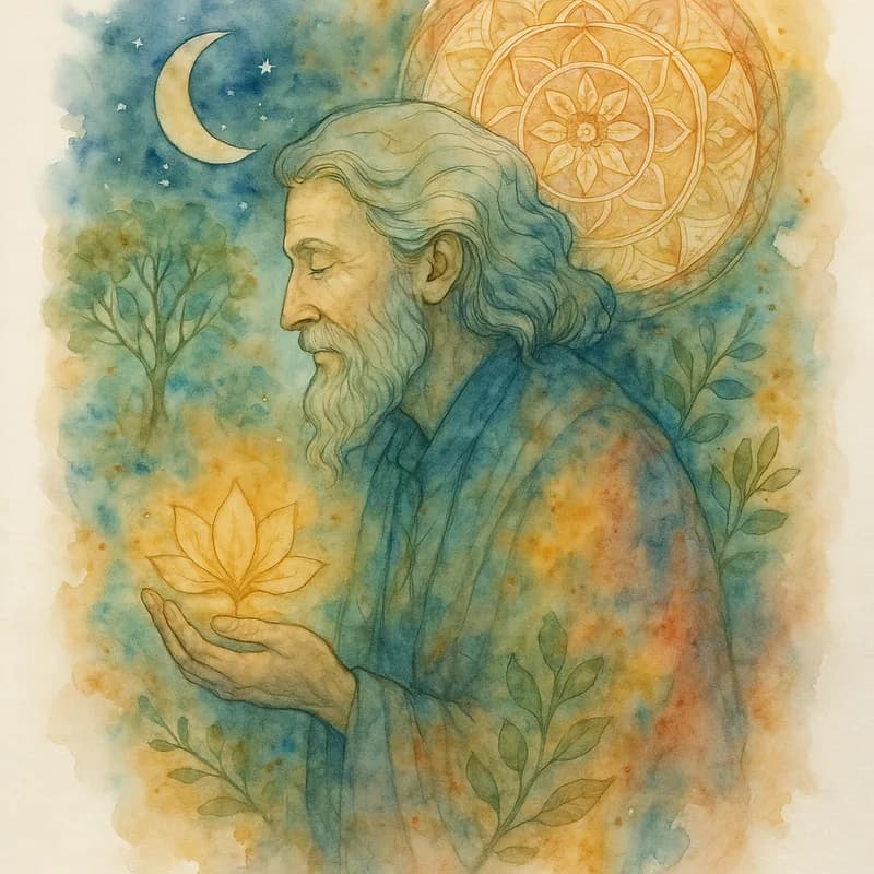 The Mentor personality type Jungian watercolor artwork