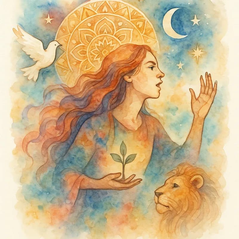 Jungian watercolor painting representing The Advocate personality type - Explore The Advocate personality type (REOAS). Learn about traits, careers, and relationships of this compassionate, fearless, and socially engaged Big Five personality.