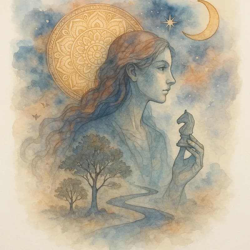 The Strategist personality type Jungian watercolor artwork