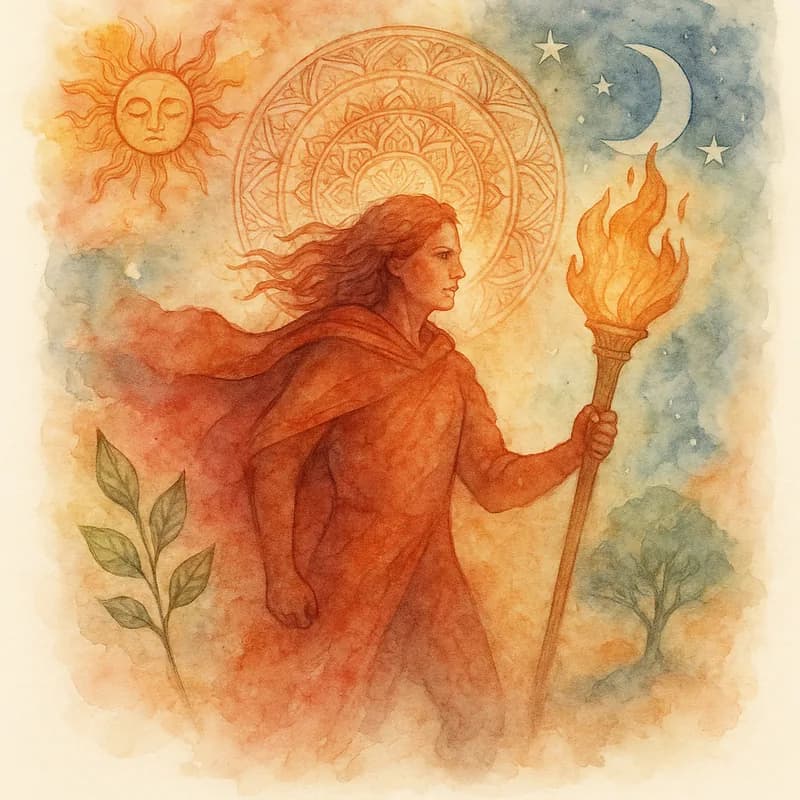 The Champion personality type Jungian watercolor artwork