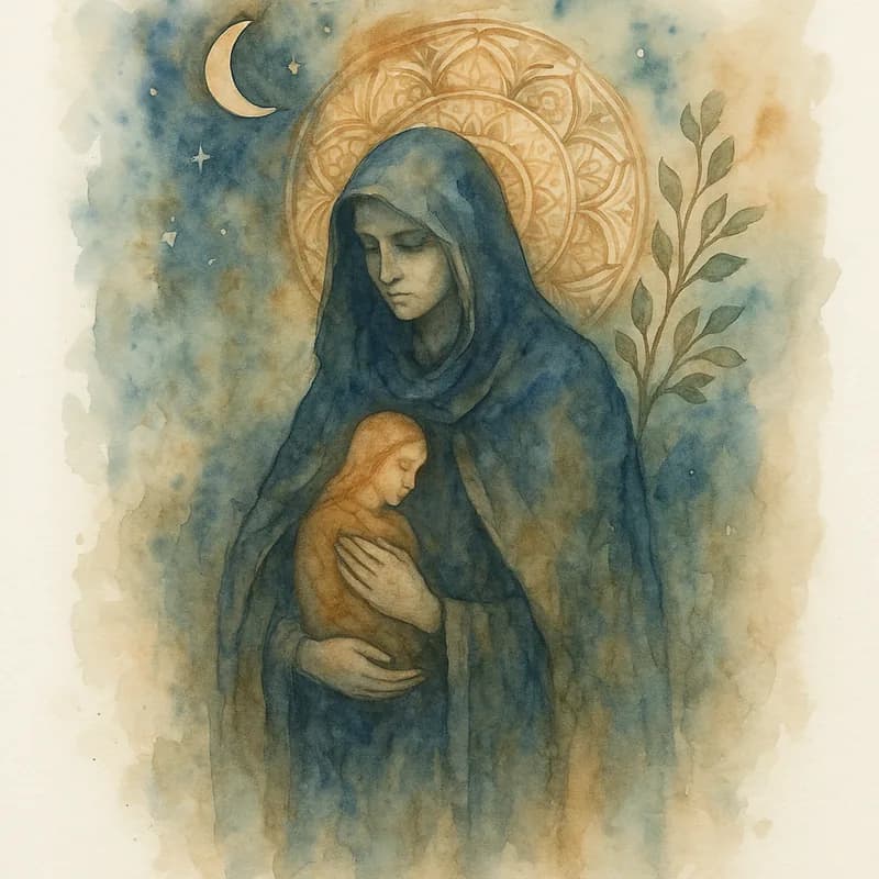 Jungian watercolor painting representing The Guardian personality type - Learn about The Guardian personality type (RICAD). Discover traits, careers, and relationships of this loyal, protective, and deeply caring Big Five personality.