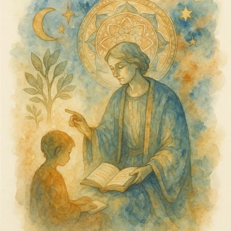 Jungian watercolor painting representing The Instructor personality type - Learn about The Instructor personality type (RIOAD). Discover traits, careers, and relationships of this patient, caring, and methodical Big Five personality.