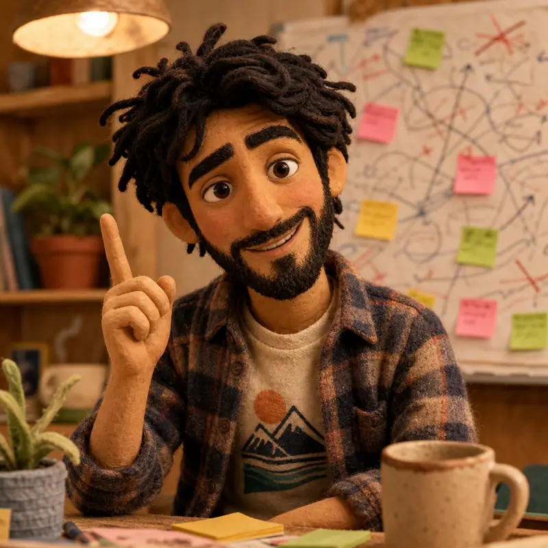 ENTP personality type — handcrafted claymation portrait