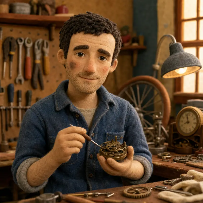 ISTP personality type — handcrafted claymation portrait