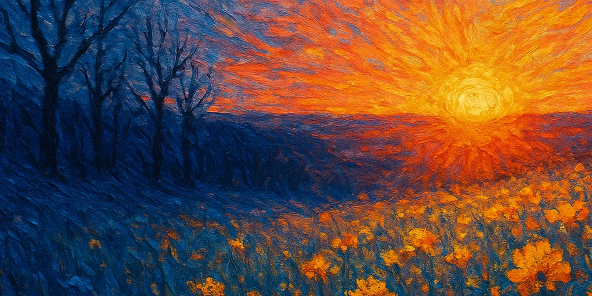 Sun breaking through clouds over a calm horizon — a visual metaphor for optimism and hope