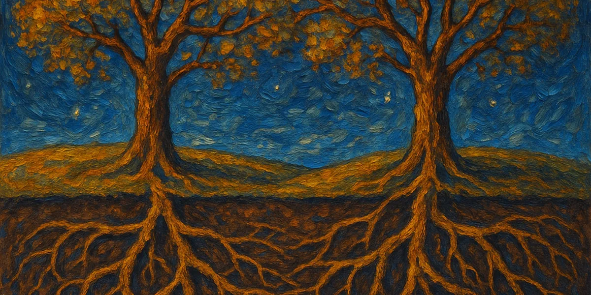 Two figures connecting — a visual metaphor for attachment and emotional bonds